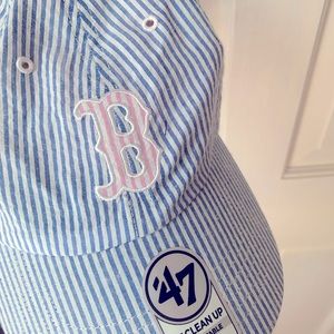NEW Seersucker Red Sox Hat